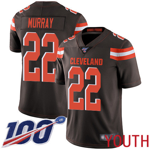 Cleveland Browns Eric Murray Youth Brown Limited Jersey #22 NFL Football Home 100th Season Vapor Untouchable->youth nfl jersey->Youth Jersey